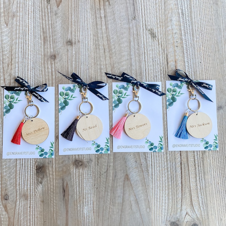 Personalised Wooden Teachers Key Rings Gift Ideas for Etsy