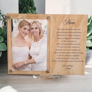 Mother Bride Frame, Wood And Acrylic Custom Photo | Mum Poem