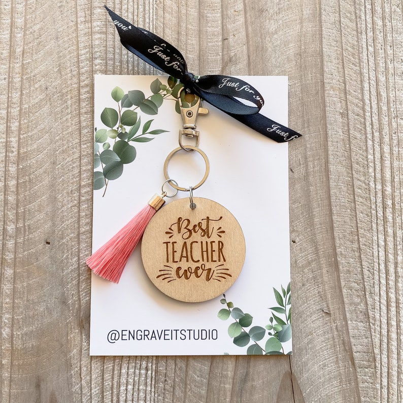 Personalised Wooden Teachers Key Rings Gift Ideas for Etsy