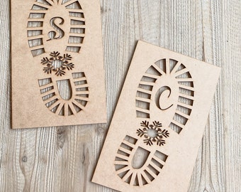 Santa's boot print Mdf wood | Christmas Decor | Boot print for santa | Christmas Eve decoration | Santa Decoration | foot print