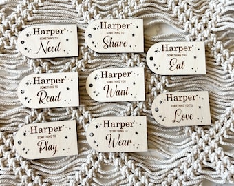 Personalized Wooden Christmas Gift Tags | Sustainable 'Something' Theme