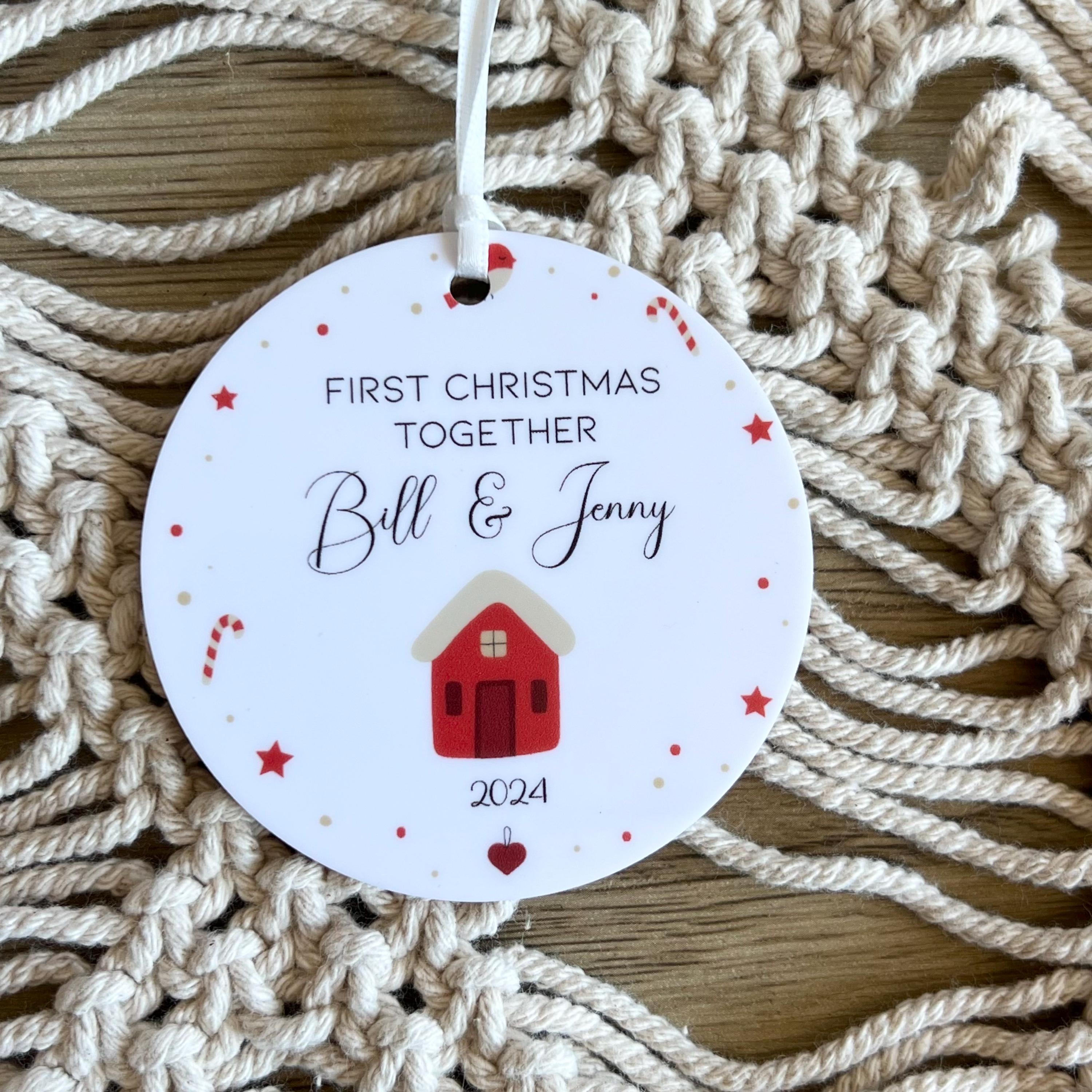 Personalized Ornaments Custom Photo Our First Christmas Couple Circle Led Acrylic Ornament HA75 891662 Custom Ornament