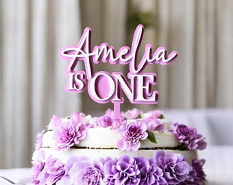 Personalized Acrylic Birthday Cake Topper: Double Layer Name & Age