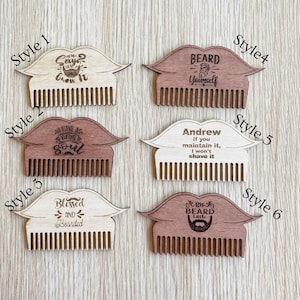 Personalised beard and moustache comb | personalised wooden comb | groomsmen gift idea | mens gift| bearded men