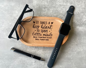 Personalised Best Teachers Wood Engraved Trinket Tray | Key Tray | Wallet tray | Gifts for teachers | End of year | Teachers Appreciation