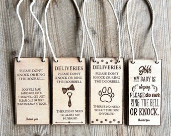 Delivery Door Wood Sign | Sssh baby sleeping | Do not ring door bell or knock | Do not disturb | front door sign | baby sleeping