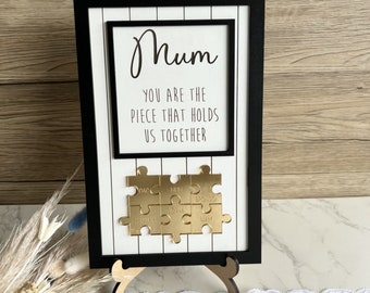 Personalised Mum frame Jigsaw frame mothers day gift |Gold or Rose Gold Pieces | Gifts for mum | gifts for grandma | gift for women