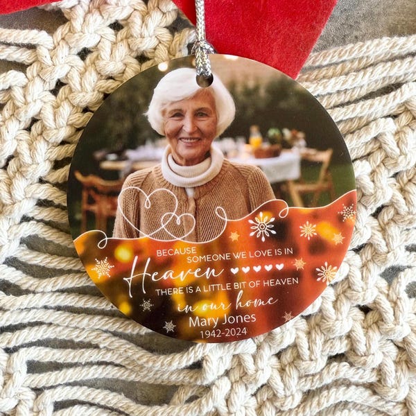Personalized Memorial Photo Ornament: Remembrance Gift