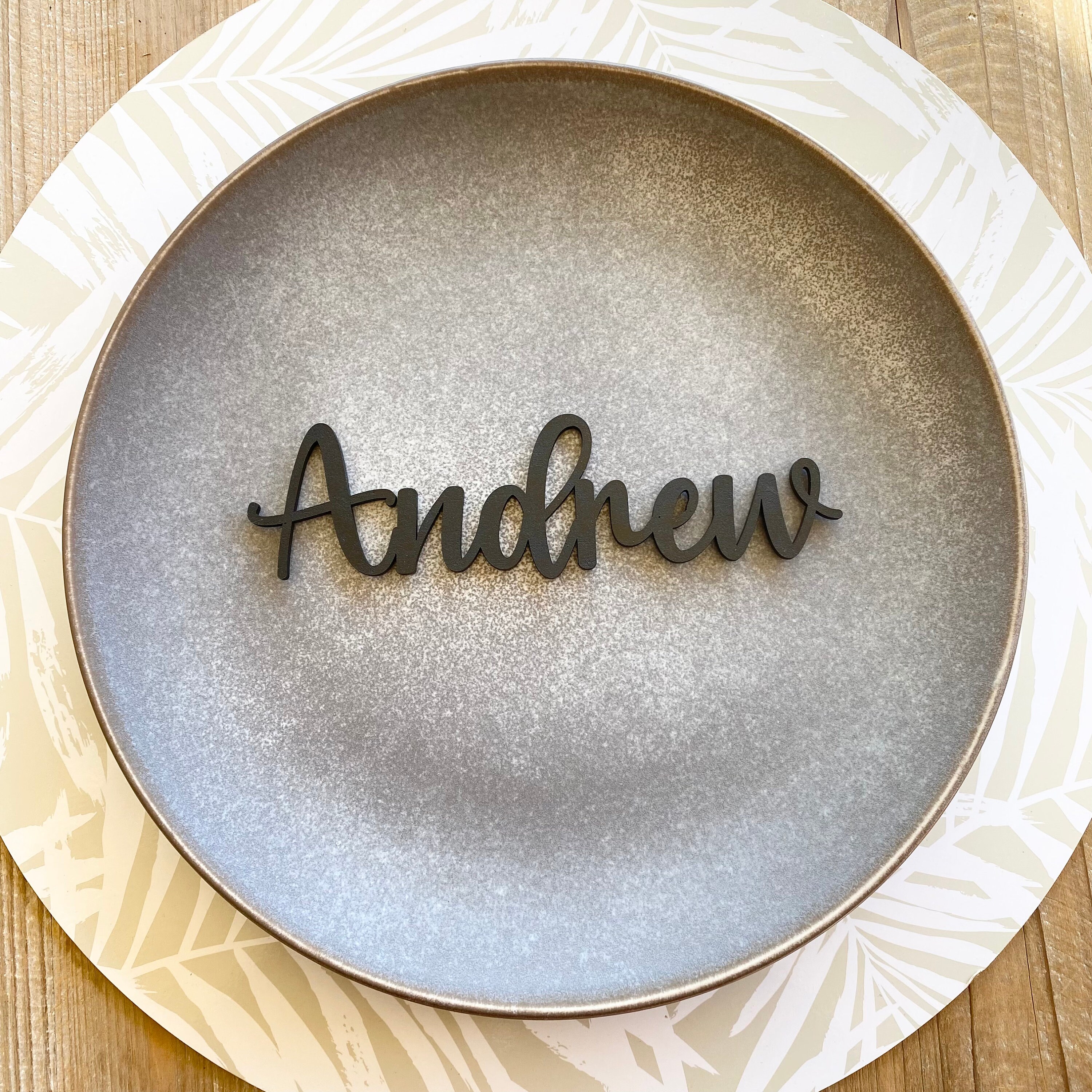 Wooden laser cut name place card table settings wedding Etsy