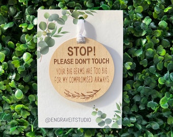 Don't Touch Baby Sign: Wooden Germs Pram Plaque