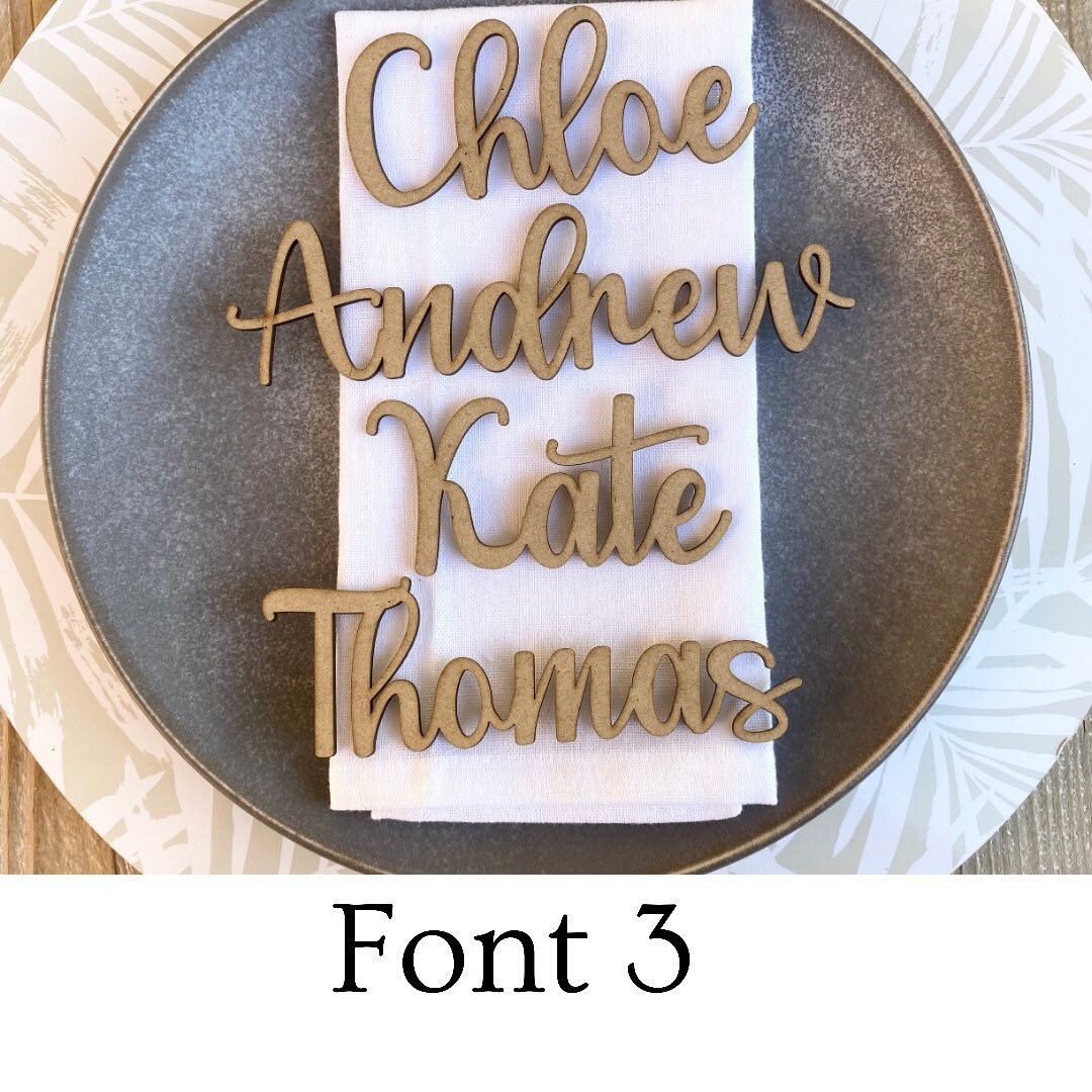 Wooden Laser Cut Name Place Card Table Settings Wedding Etsy Australia