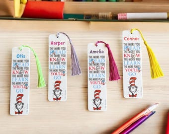 Personalized Dr. Seuss Kids Bookmark: Acrylic Motivational Gift | Back to school