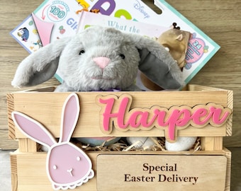 Personalised Easter Crate Interchangeable Box | Wood Easter Delivery | Custom Kids Crate Box | Easter