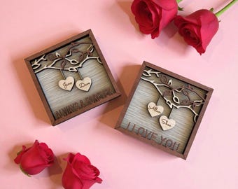 Personalized Heart Frame | Engraved Names, Couples Gift