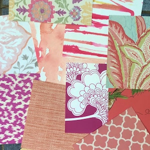 Now 75 pieces! 4x4&quot; Wallpaper Scraps Choose Your Own Theme Pattern Style or Color Scheme for Junk Journaling Scrapbooking and more!