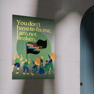 Disability Poster &#39;You don&#39;t have to fix me, I am not broken&#39;, Inclusivity Wall Art, Digital Print, Digital Printable Poster, Classroom Art