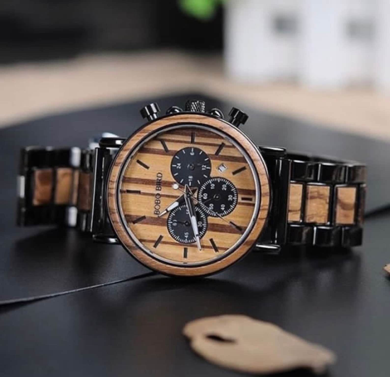 Wood watch automatic face Wooden watch mens gift birthday Etsy