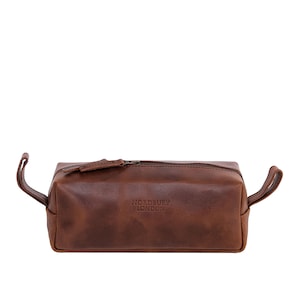 Nordbury Mens Wash Bag, Real Leather Toiletry Bag, Shower Caddy Bag