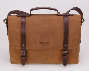 Nordbury Handmade Leather Business Briefcase Laptop Bag, sac de documents, sac messager, sac de voyage de bureau à bandoulière