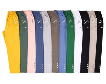 Pantalones largos Nordbury Cherry Berry para mujer, cintura alta elástica, corte holgado, informales, suaves, elásticos y ligeros, para uso diario.