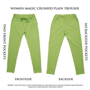 Nordbury Pantalon uni stretch italien pour femme, coupe magique, pantalon de jogging décontracté Magic Crushed pour femme image 10