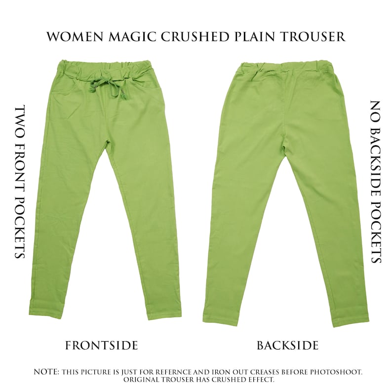 Nordbury Pantalon uni stretch italien pour femme, coupe magique, pantalon de jogging décontracté Magic Crushed pour femme image 10