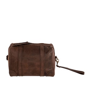 Nordbury Mens Wash Bag, Real Leather Toiletry Bag, Shower Caddy Bag