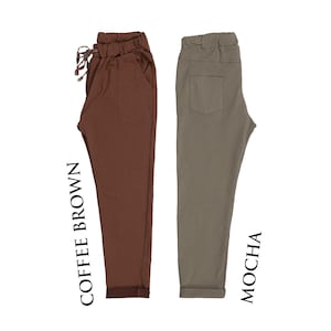 Nordbury dames Italiaanse stretch effen broek Magic-broek Dames Magic Casual joggingbroek met diepe zakken afbeelding 3