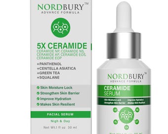 Nordbury Ceramide Serum 30ml | 5 Ceramides with Panthenol & Centella | Barrier Support Hydrating Face Serum - 30ml