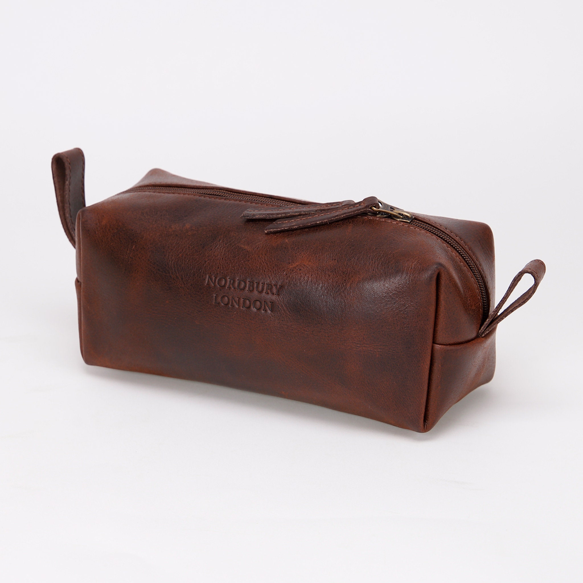 Nordbury Mens Wash Bag Real Leather Toiletry Bag Shower Etsy UK