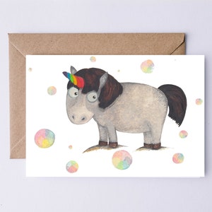 Card For Kids, Card With Unicorn, Card With Rainbow, Birthday Unicorn Card, Unicorn Baby Shower Card, Blank Card With Unicorn, Unique Card
