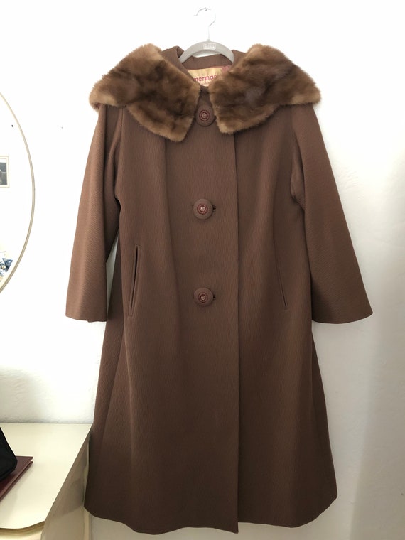 RARE 1950s Zimmerman Fur Collar Coat