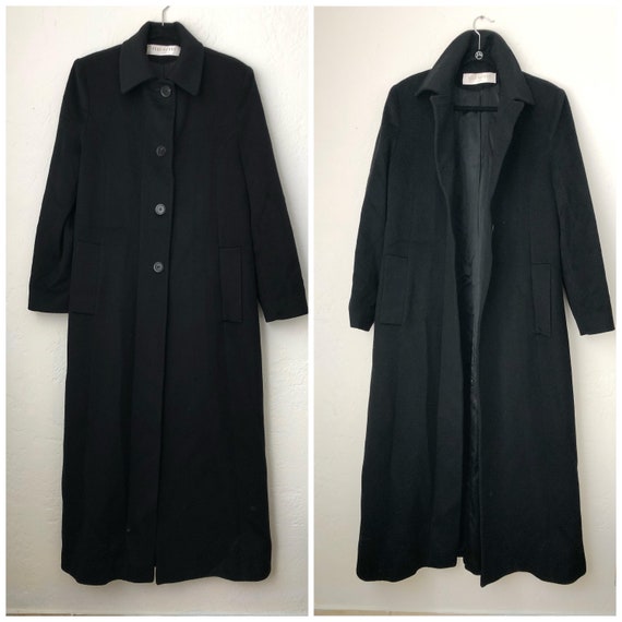 Fleurette black stand collar Italian wool car coat Sz 10P MSRP $1098