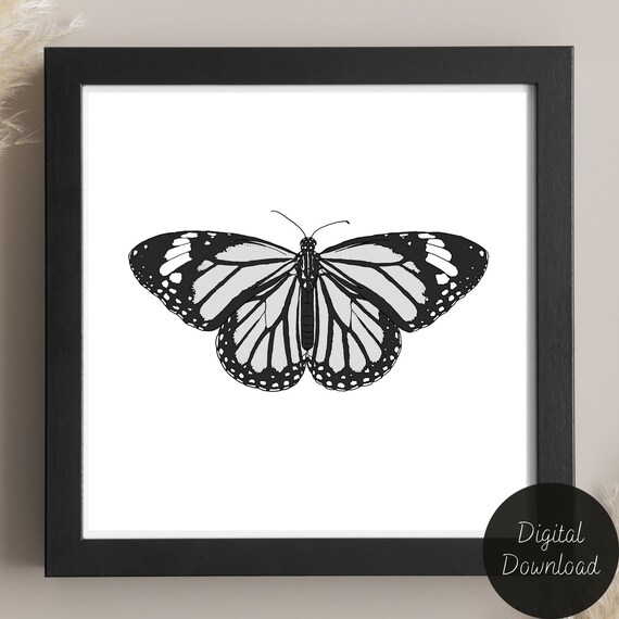 Monarch Butterfly Art Print Printable Butterfly Poster - Etsy