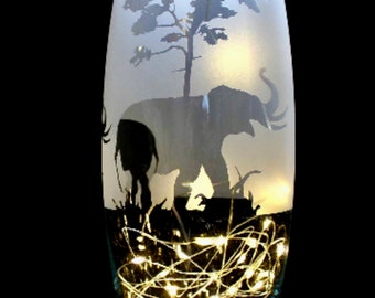 Elephant vase with lights ( tree design)