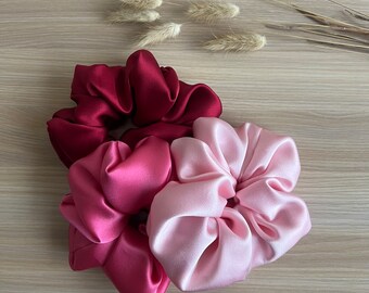 Set of 3 maxi silk scrunchies Valentines Bundle Gift