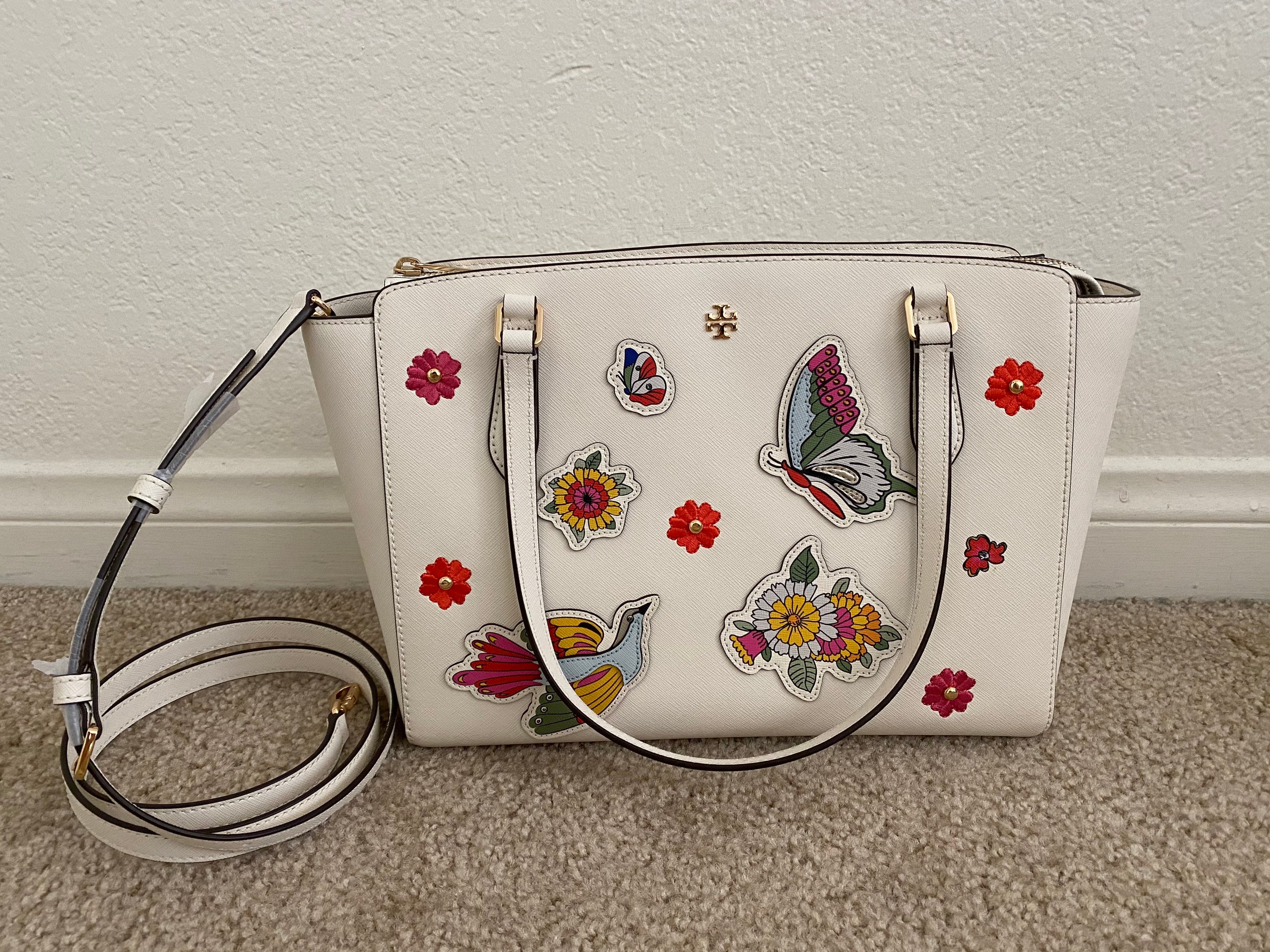 New Tory Burch Emerson Appliqué Small Zip Tote Bag Etsy