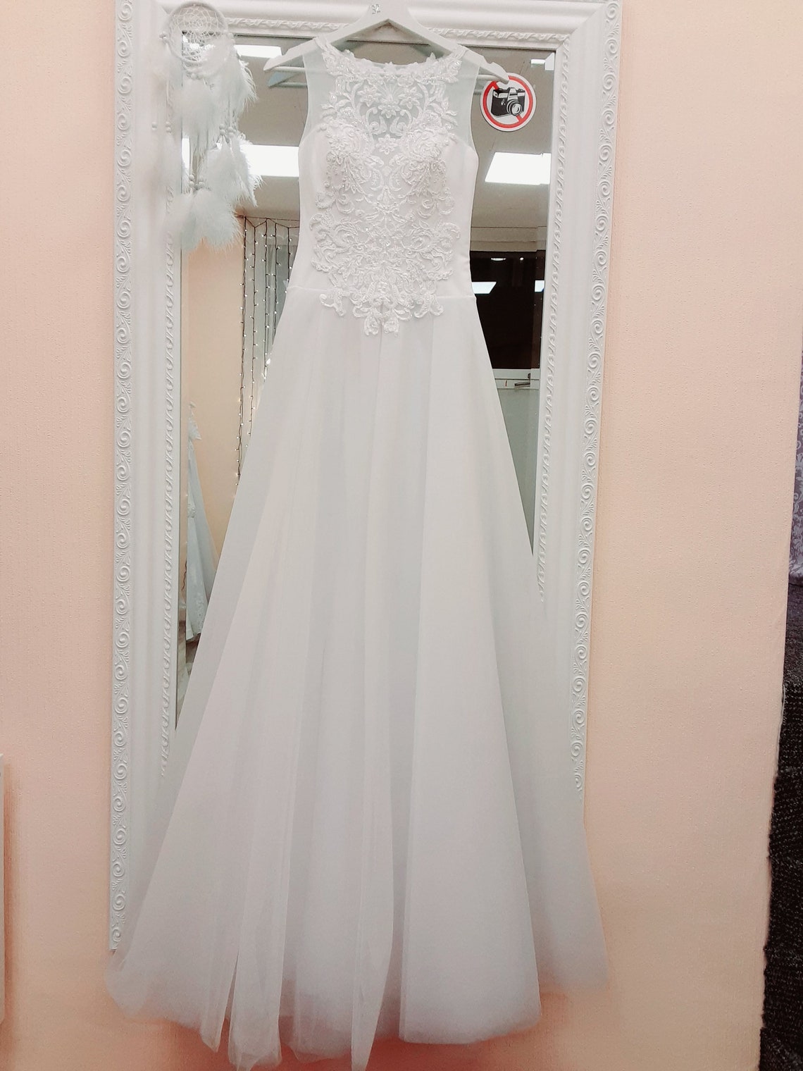 XXS A line Wedding Dress beautiful beaded bodice bridal Etsy