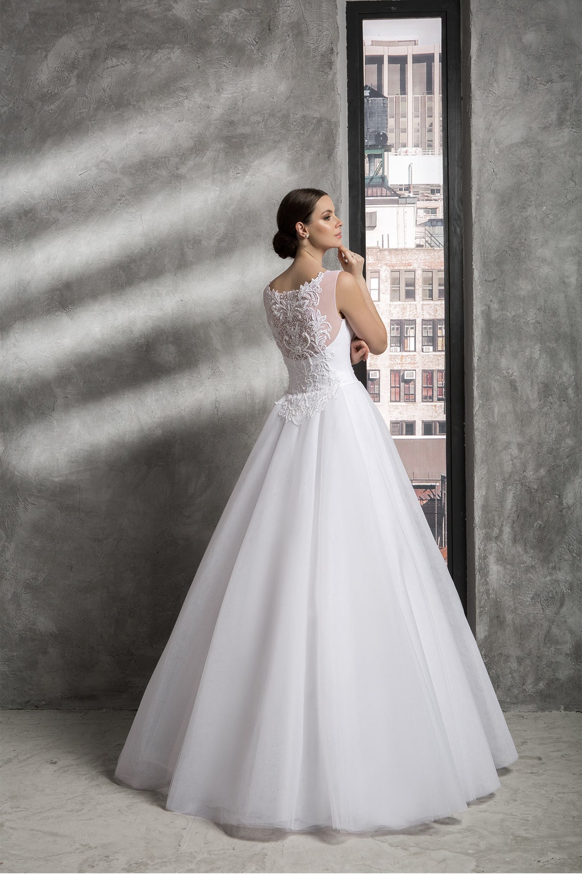 XXS A line Wedding Dress beautiful beaded bodice bridal Etsy