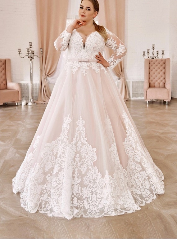 Plus Size Princess Wedding Dress, Long Sleeves Wedding Dress Plus Size, Plus  Size Bride Dress, Bridal Dress Princess, Brautkleid Princess -  Canada