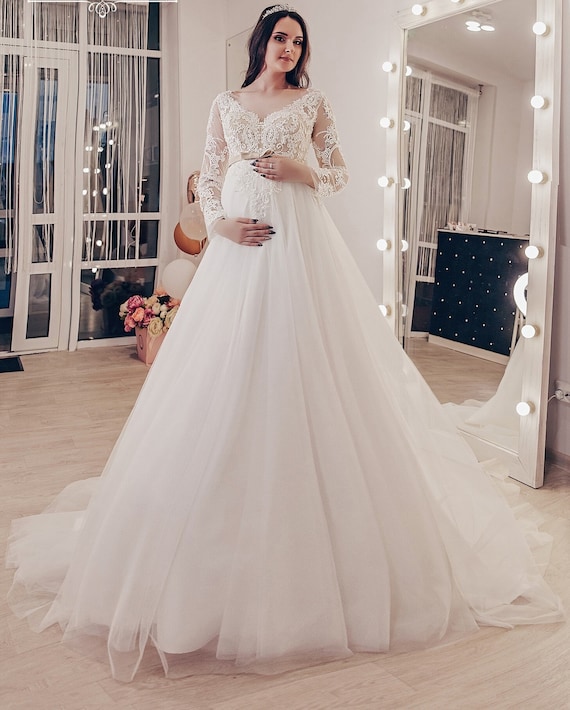 Maternity Wedding Gowns Empire White Off the Shoulder Simple Bridal Dresses  Plus Size Dress for Pregnant Bride · joepaldress · Online Store Powered by  Storenvy