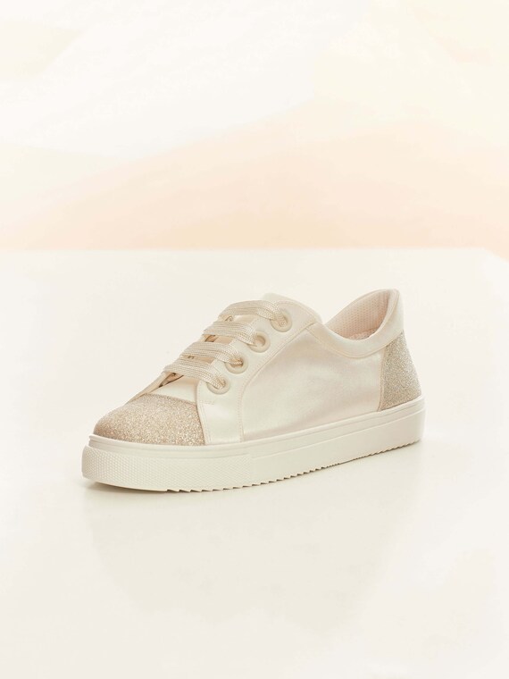 Bruiloft sneakers satijn en glitter bruids sneakers satijn - Etsy Nederland