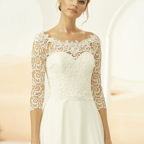 Lace Bolero With Sleeves and Buttons on Back Wedding Lace Etsy