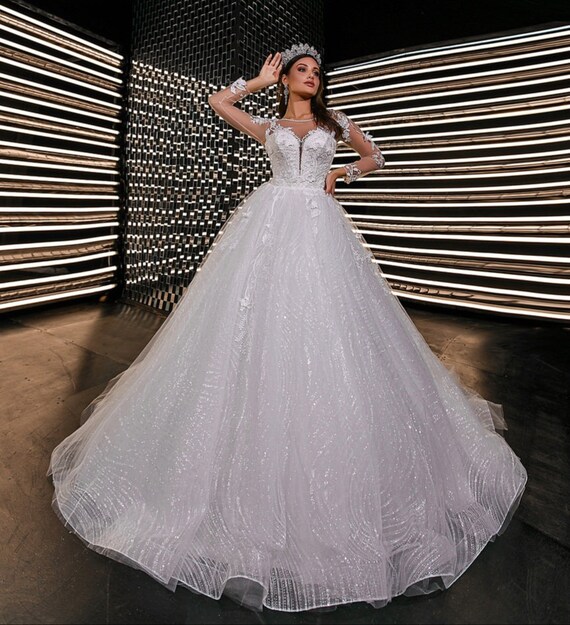 Desprecio exégesis Arquitectura Glamoroso vestido de novia de tul brillante y brillante con - Etsy España Desprecio exégesis Arquitectura Glamoroso vestido de novia de tul brillante y brillante con - Etsy España