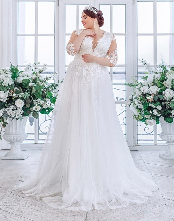 Wedding Dress Bride Plus Size Women  Wedding Dresses Women 2023 Bride -  Wedding - Aliexpress