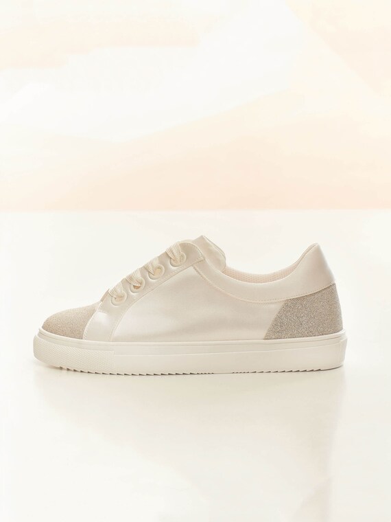 Bruiloft sneakers satijn en glitter bruids sneakers satijn - Etsy Nederland