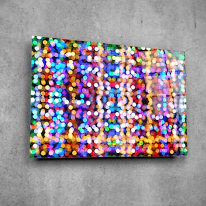 Decoración de pared de vidrio con efecto de luz brillante - Arte de pared de vidrio para decoración del hogar - Escultura de pared - Diseño de interiores - Regalo de cumpleaños - Arte de pared de vidrio templado