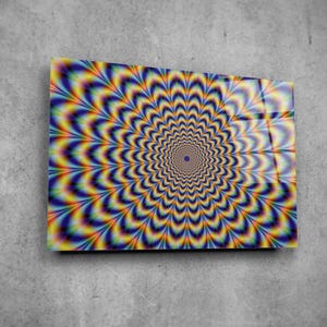 Decoración de pared de vidrio con efecto ilusión - Arte de pared de vidrio para el hogar - Escultura de pared - Diseño de interiores - Regalo de cumpleaños - Arte de pared de vidrio templado