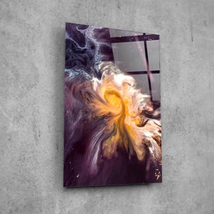 Space Marble Glass Wall Art: Abstract Cosmic Decor