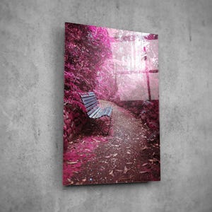 Decoración de pared de vidrio "Un viaje tranquilo" - Arte de pared de vidrio para decoración del hogar - Escultura de pared - Diseño de interiores - Regalo de cumpleaños - Arte de pared de vidrio templado
